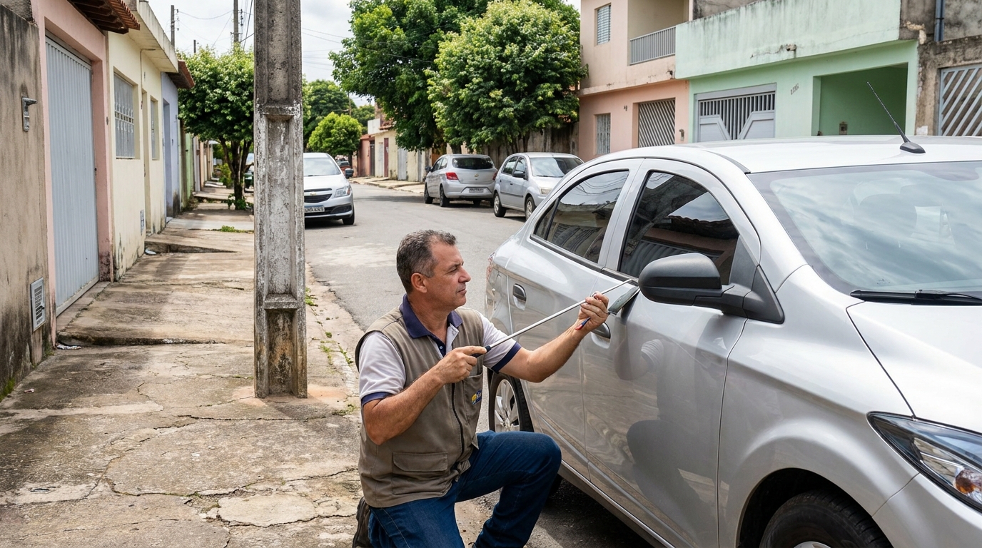 Chave trancada dentro do carro em Cascavel‑PR